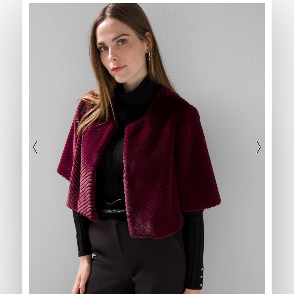 WHBM Faux Fur Bolero